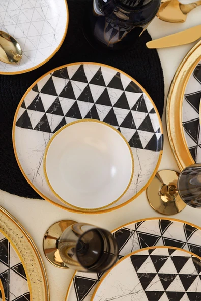 Keramika Keraart Trigon Yemek Takımı 24 Parça 6 Kişilik 18765-67 - Resim 2