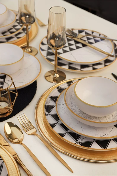 Keramika Keraart Trigon Yemek Takımı 24 Parça 6 Kişilik 18765-67 - Resim 4