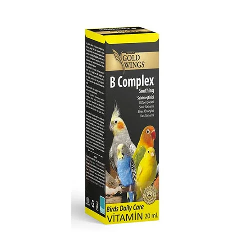 Gold Wings Premium B Complex Kuşlar için Stres Önleyici Sıvı Vitamin 20 Ml