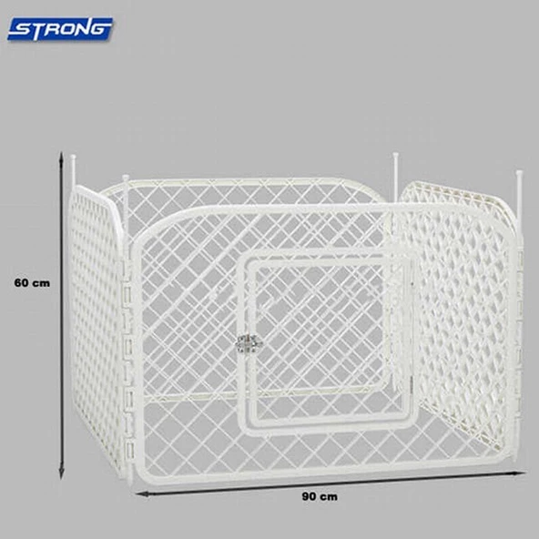 Strong Plastik 4 Adet Panel Köpek Çiti 90x60 Cm - 1