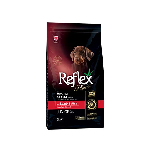 Reflex Plus Orta ve Büyük Irk Kuzulu ve Pirinçli Yavru Köpek Maması 3 Kg ürün görseli