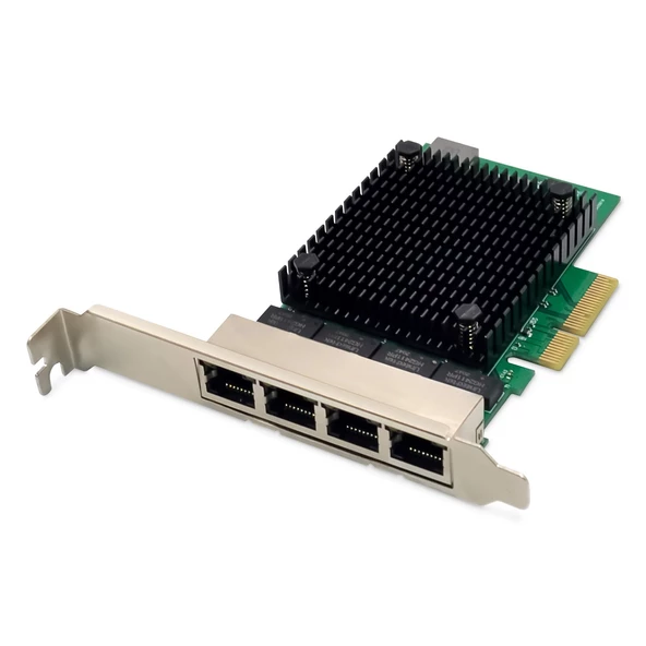 DIGITUS 4 port 2.5 Gigabit Ethernet network card, RJ45, PCI Express, Realtek chipset