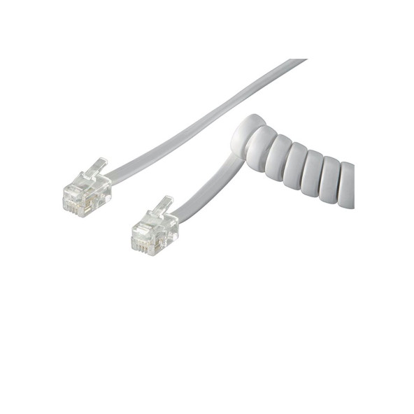 KAREL TİPİ TELEFON AHİZE SPRAL KABLOSU GRİ 10LU PAKET