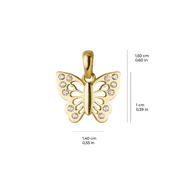 14 Ayar Taşlı Kelebek Altın Kolye Ucu 0,98 gr - Resim 5