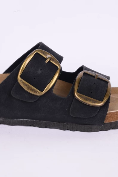 Pierre Cardin 7191 Deri Rahat Taban Kemerli Siyah Günlük Kadın Terlik - 2