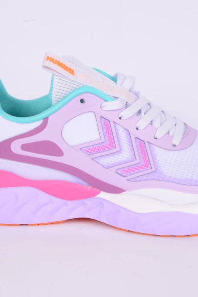 Hummel 900485-9704  Bubblegum Ortopedik Taban Fileli Suni Deri Detaylı Faylon Taban Bağcıklı Yüksek Taban Hafif Esnek Beyaz-MorGünlük Unisex Spor Ayakkabı - 2