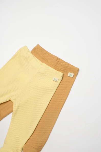 Bebek 2'li Patikli Pantolon, %50 Bambu - %50 Organik Pamuk, Bebek ve Yenidoğan Serisi - CSYB9028 - 7