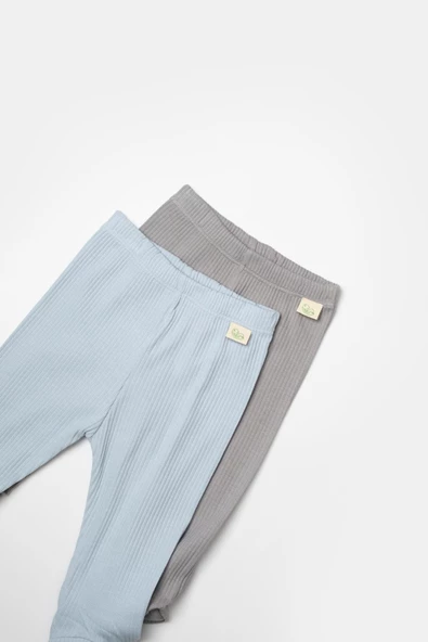 Bebek 2'li Patikli Pantolon, %50 Bambu - %50 Organik Pamuk, Bebek ve Yenidoğan Serisi - CSYB9029 - 7