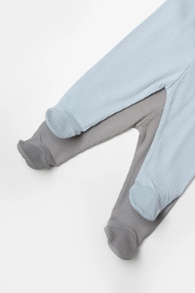 Bebek 2'li Patikli Pantolon, %50 Bambu - %50 Organik Pamuk, Bebek ve Yenidoğan Serisi - CSYB9029 - 8