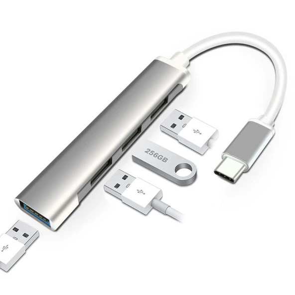 Type-C Usb 3.1 4 Adet Usb 3.0 Hub Otg Çoğaltıcı Adaptörü Çoklayıcı Dağıtıcı Aparat