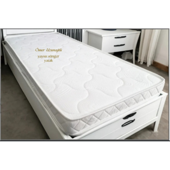 80X130X20 Beyaz Kumaş Yaysız Sünger Yatak