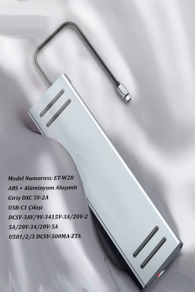 Qpen W28 14 in 1 Usb-C Çok İşlevli Bağlantı İstasyonu - Resim 4