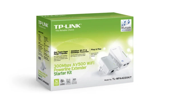 Tp-link 300 Mbps Kablosuz Tak Kullan 2 LAN Portlu 300 Metre Mesafeli Menzil Genişletici Powerline Adaptör
