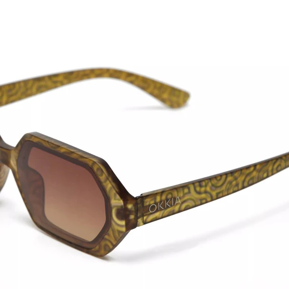 Okkia Andrea Altıgen Unisex  Güneş Gözlüğü - Resim 5
