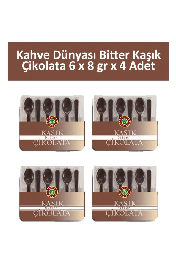 Kahve Dünyası Bitter Kaşık Çikolata 6 x 8 gr x 4 Adet