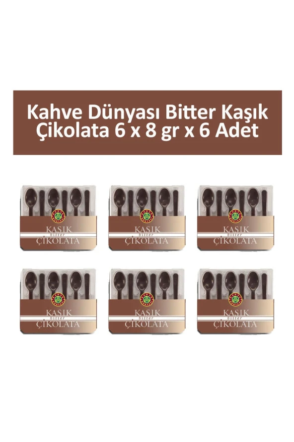 Kahve Dünyası Bitter Kaşık Çikolata 6 x 8 gr x 6 Adet