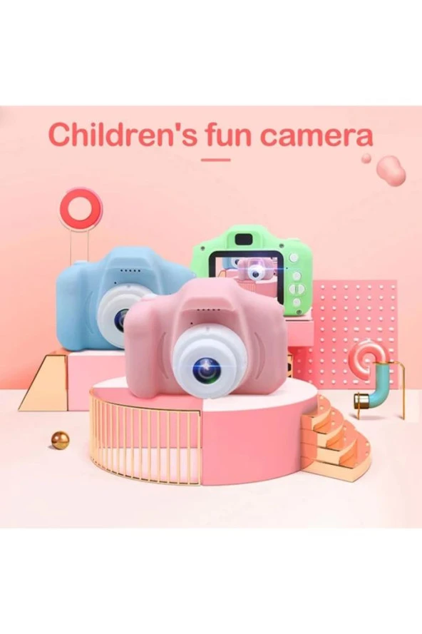 Torima Pembe Renk  CMR7 + SD Card Hediyeli 1080p Hd Çocuk Kamera Dijital Fotoğraf Makinesi - 5