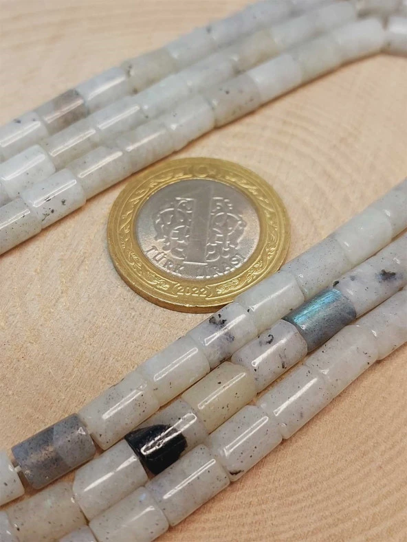 Ay Taşı Silindir Kesim 5.5x7.5mm Dizi (49316) - Resim 2