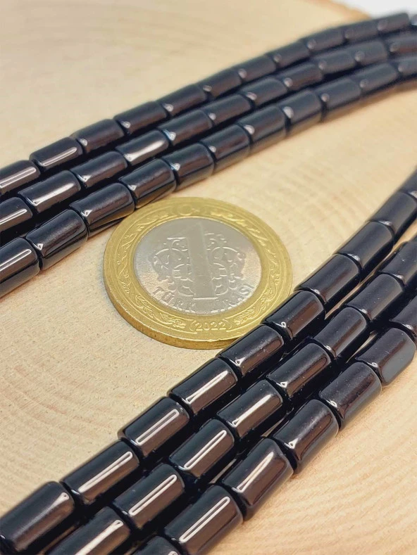 Oniks Taşı Silindir Kesim 5.5x7.5mm Dizi (49322) - Resim 2