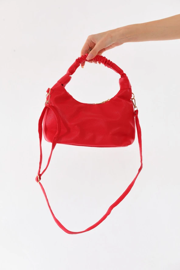 Kırmızı Kadın Ayarlanabilir Askılı El & Omuz Çantası - Resim 4