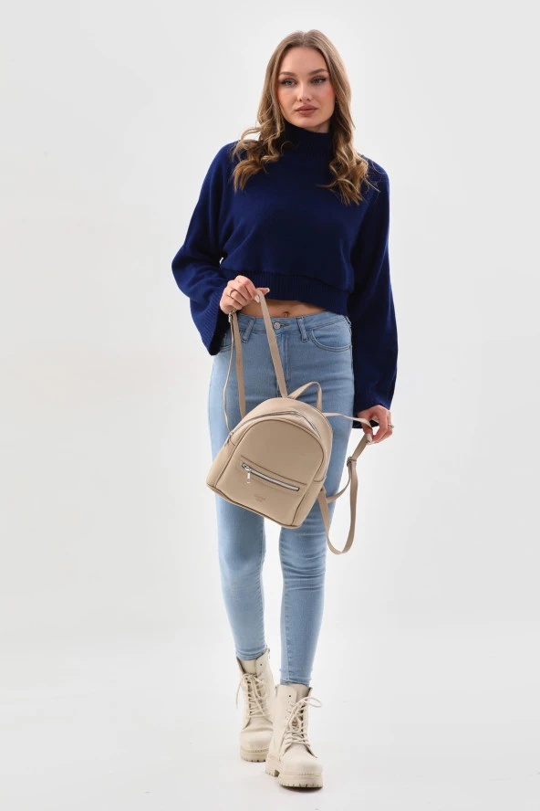 Bej Kadın Sırt Çantası - 2