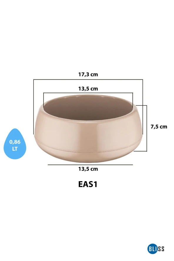 Elvan Aranjman Saksı 0,86 Litre Gök Mavi Menekşe Kaktüs Sukulent Saksısı Parlak Plastik ürün görseli