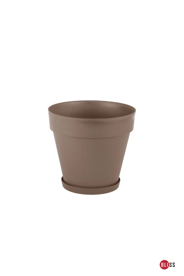 1,7 lt Mocha Renk Tabaklı Izgaralı Dekoratif Plastik Yalı Saksı