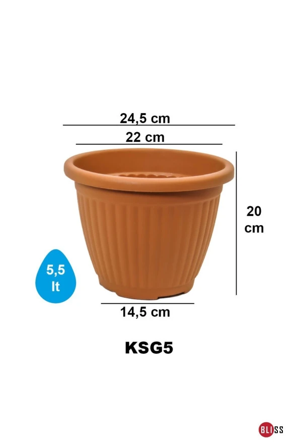 Dekoratif Kemer Saksı Salon Ve Bahçe Saksısı 5,5 Lt - Resim 2