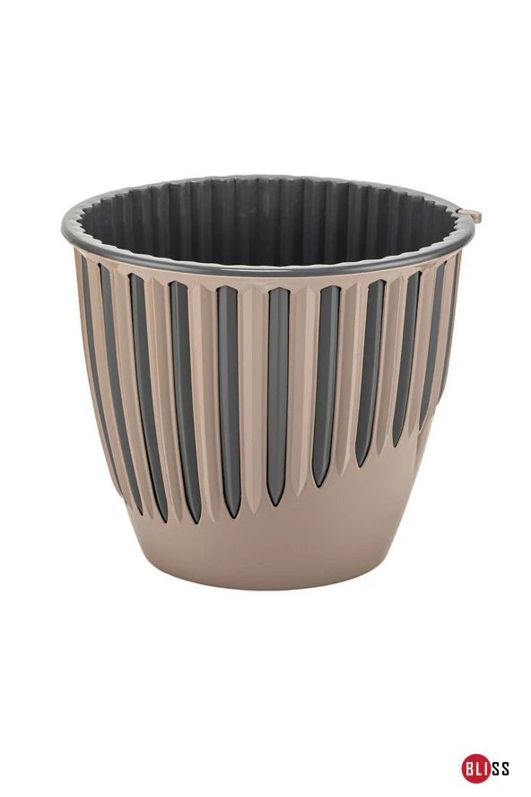 3 lt Plastik Dekoratif Mocha Renk Piyano Saksı