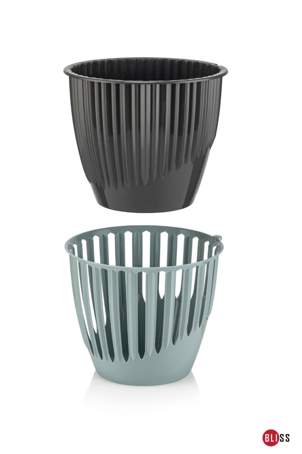 3 Adet 3 lt Plastik Dekoratif 3 Renk Piyano Saksı