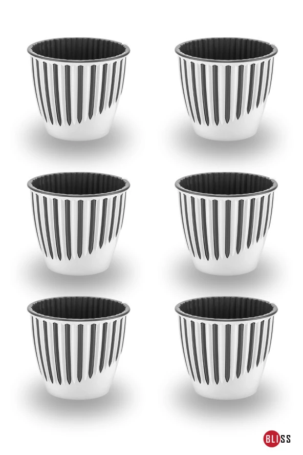 6 Adet 3 lt Plastik Dekoratif Beyaz Renk Piyano Saksı
