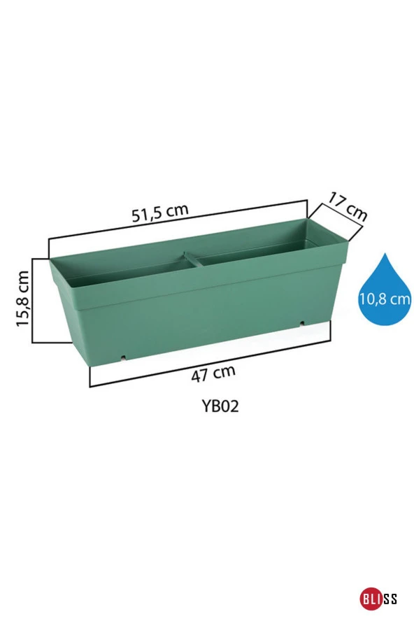 2'li Serinova Yalı Askılı Saksı 10,8 lt 51 cm Plastik Bahçe Balkon Veranda Çit Küpeşte Çiçek Saksısı - 2