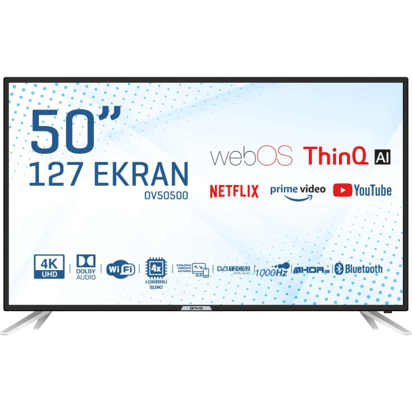 Onvo OV50500 4K Ultra HD 50" 127 Ekran Uydu Alıcılı webOS Smart LED TV