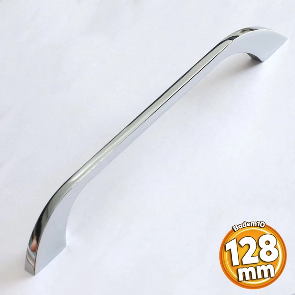 Meriç Kulp 128 mm Krom Renk Metal Mobilya Mutfak Dolabı Çekmece Dolap Kulpları Kapak Kulpu Kulbu