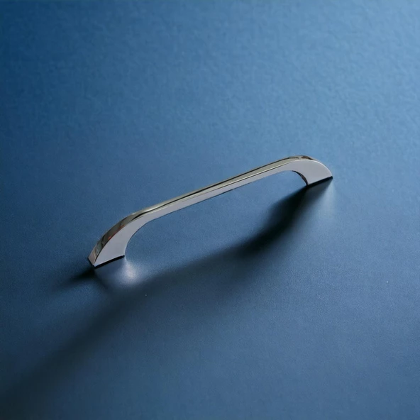 Meriç Kulp 128 mm Krom Renk Metal Mobilya Mutfak Dolabı Çekmece Dolap Kulpları Kapak Kulpu Kulbu - Resim 3