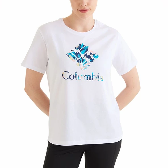 Columbia CSC Gem Wisterian Kadın Kısa Kollu T-shirt Beyaz CS0367-100 - Resim 4