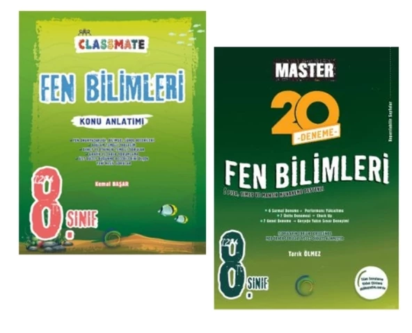 OKYANUS YAYINCILIK 8. Sınıf Classmate Fen Bilimleri Konu Anlatımı + Master 20 Denemesi (2 Kitap)