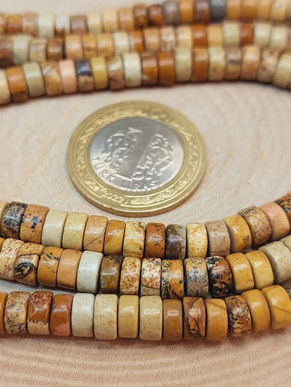 Jasper Taşı Şekilli 3x6mm Dizi (49342) - Resim 2