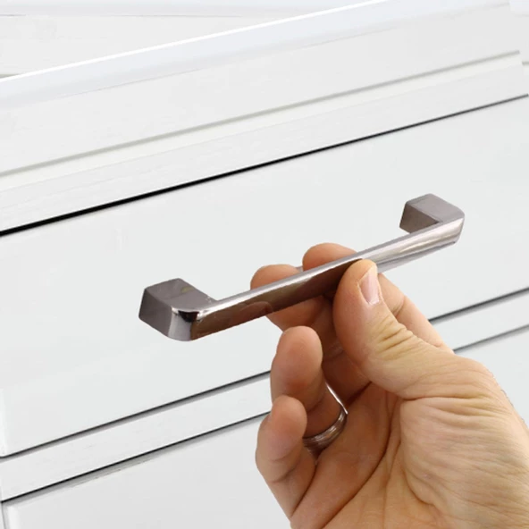 Gölcük Oval Mobilya Mutfak Dolap Çekmece Dolabı Kapak Metal Kulpu Kulbu Kulpları Füme 128 Mm-12.8 Cm - 4