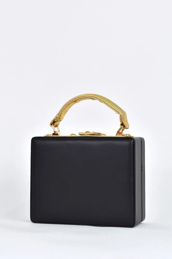 Elatae Kadın Omuz Askılı Çiçekli Abiye Günlük El Çantası Siyah 17605 - Resim 5