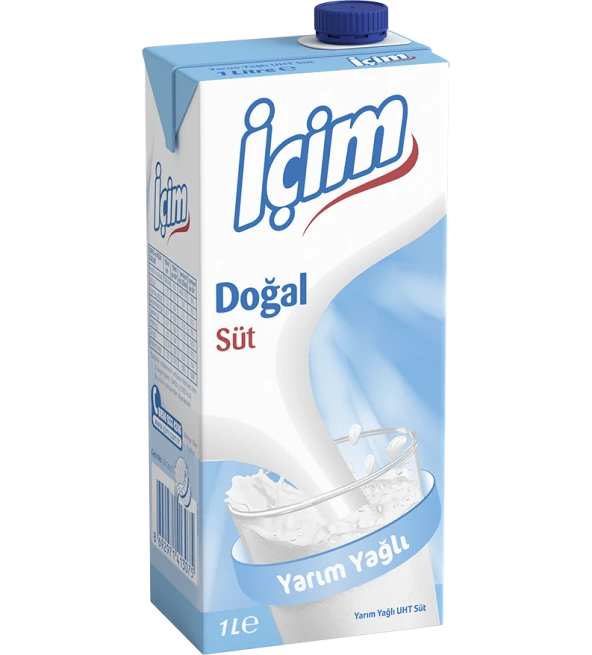 İçim Sade Yarım Yağlı Süt 1 Lt
