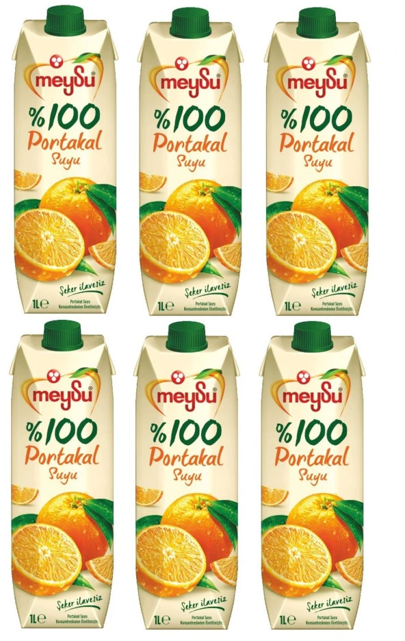 Meysu %100 Portakal Suyu 1 Lt X 6 Adet
