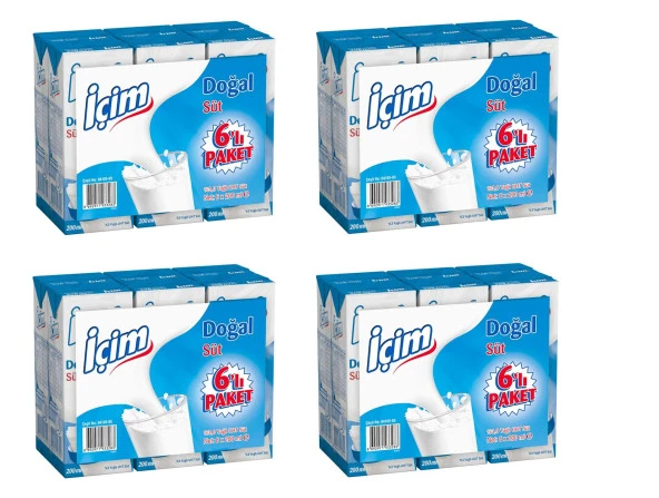 İçim Sade Yağlı Süt 200 Ml X 24 Adet