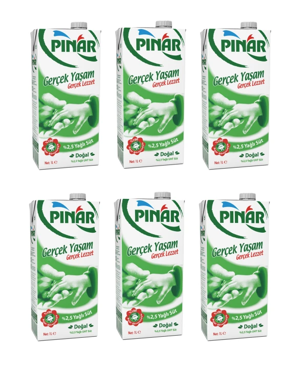Pınar %2,5 Yağlı Süt 1 Lt X 6 Adet