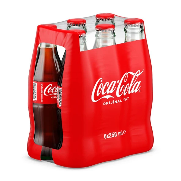Coca Cola Kola Orijinal Tat Cam 200 Ml X 6 Adet