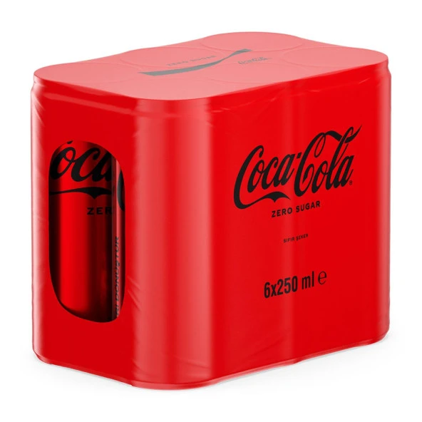 Coca Cola Kola Zero Sugar 250 Ml X 6 Adet