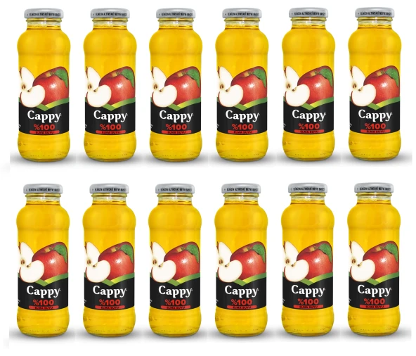 Cappy %100 Elma Suyu Cam 250 Ml X 12 Adet