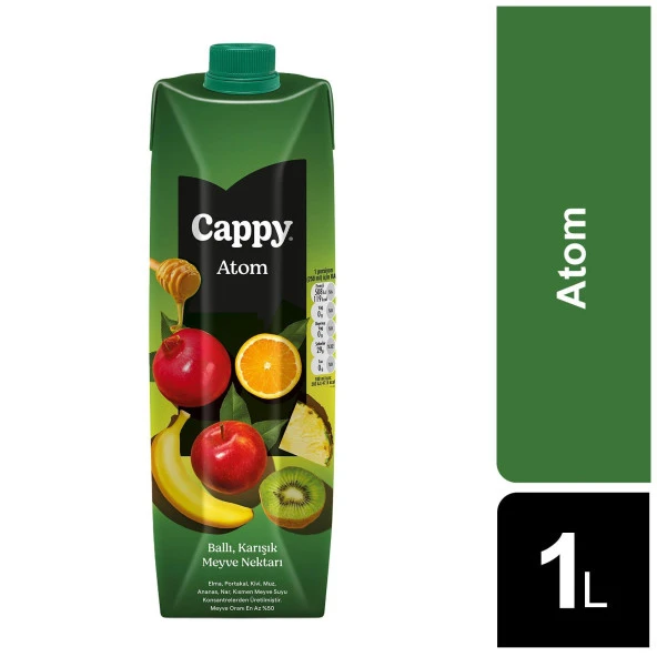 Cappy Atom Ballı Karışık Meyve Nektarı 1 Lt X 6 Adet - 2