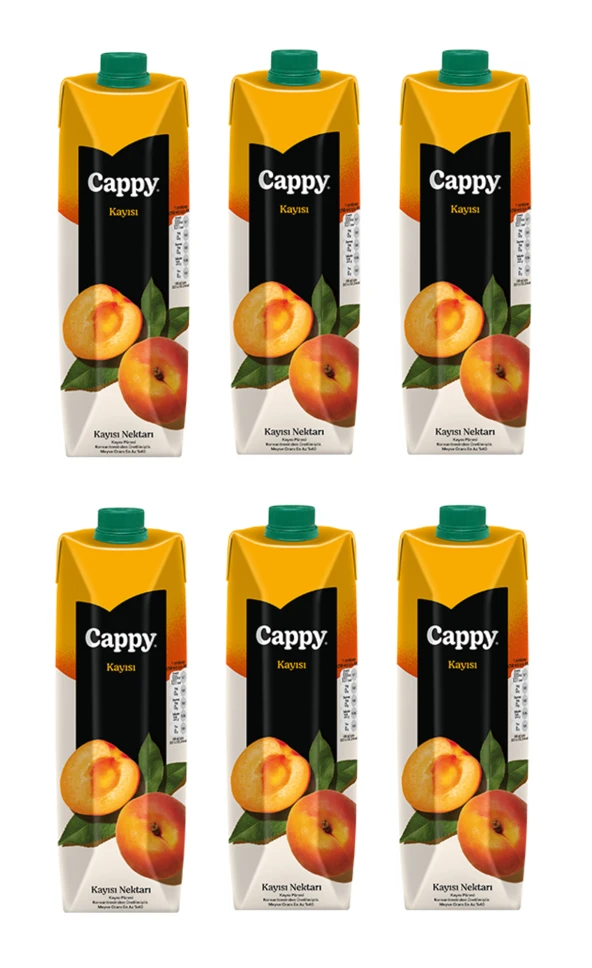 Cappy Bahçe Kayısı Nektarı 1 Lt X 6 Adet