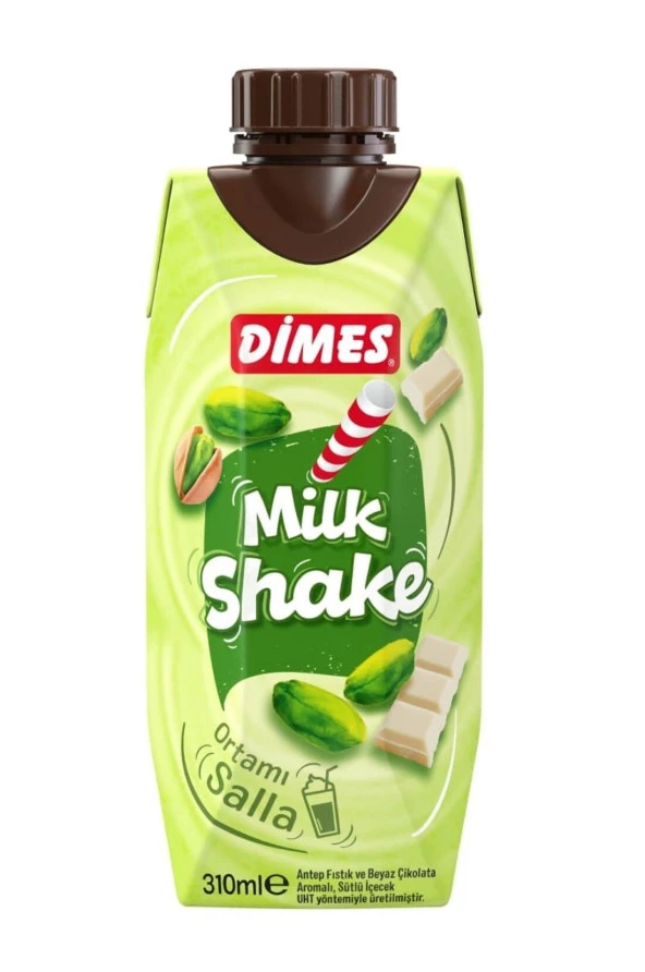 Dimes Milkshake Antep Fıstık Ve Beyaz Çikolata Aromalı 310 Ml